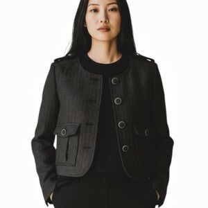 ANTHROPOLOGIE Cartonnier Brigade Brown Tweed Jacket